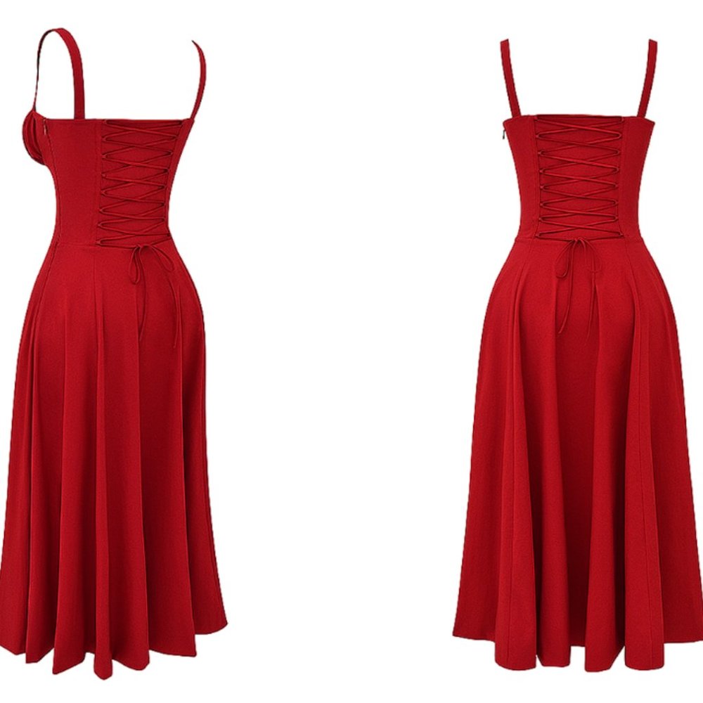 House of CB ‘Carmen’ Red Rose Bustier Sundress NWT - Picture 12 of 15